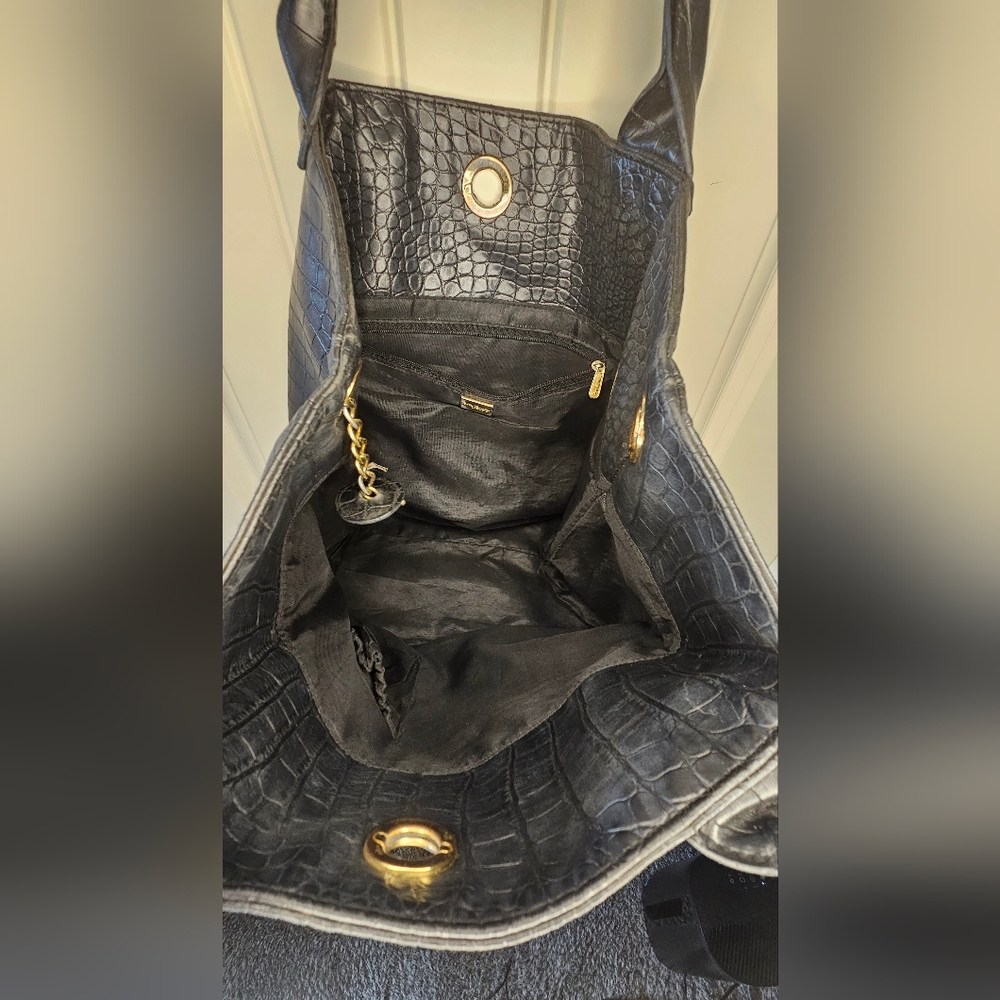 [Betty Barclay] Black Leather ♡♡ Over The Shoulder Purse - Picture 3 of 16